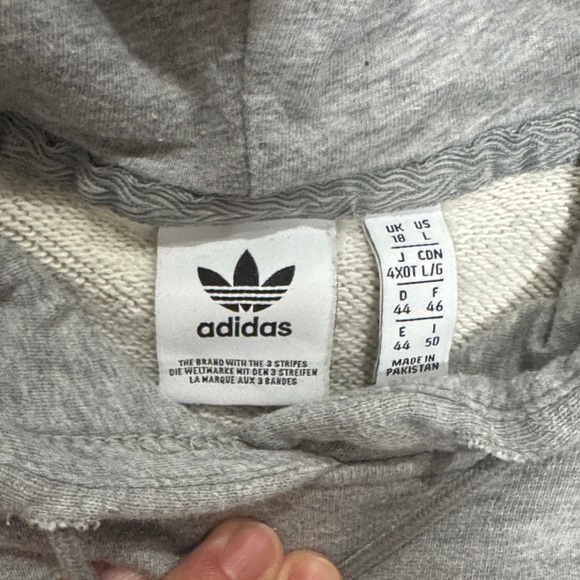 Adidas Men's Light Gray Trefoil Zip-Up Hoodie - Picture 2 of 5